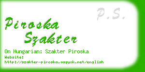 piroska szakter business card